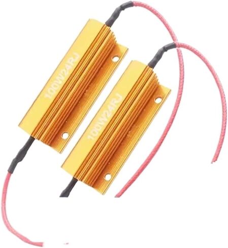 2Pcs Decoder RX24 Decoding Resistor 50W 6RJ 8RJ 10RJ Car LED Anti-stroboscopic Resistance 6R 8R 10R Comes With Buckle Aluminum(2pcs 50W6RJ) in Kuwait