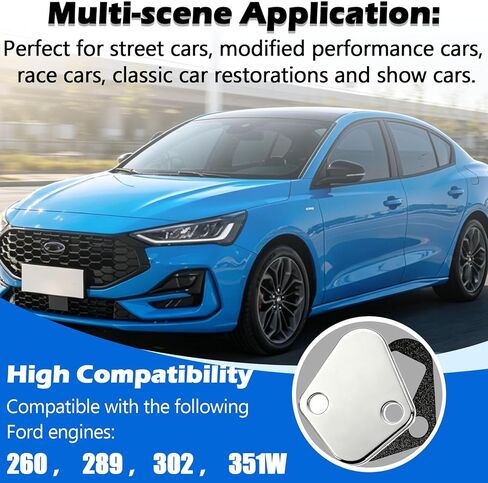 كتلة مضخة الوقود الفولاذية المصنوعة من الكروم خارج اللوحة 2058 - متوافقة مع محركات Ford Small Block 302,289,260,351W، استبدال Earthtec لكتلة صغيرة Ford Fuel Pump Blockk in Kuwait