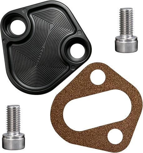 Fit for Billet SB Fuel Pump Block-Off Plate Kit, Black Fuel Pump Blockoff Plate Fit for Small Block 289 302 351W(Black) in Kuwait