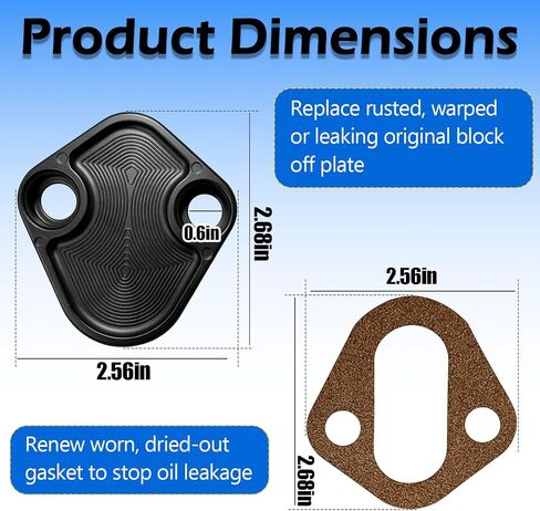 Fit for Billet SB Fuel Pump Block-Off Plate Kit, Black Fuel Pump Blockoff Plate Fit for Small Block 289 302 351W(Black) in Kuwait