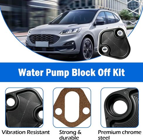 Fit for Billet SB Fuel Pump Block-Off Plate Kit, Black Fuel Pump Blockoff Plate Fit for Small Block 289 302 351W(Black) in Kuwait