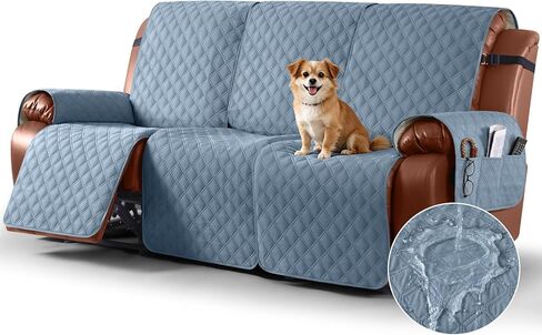 Water Resistant Recliner Chair Cover，Washable Recliner Cover, Non-Slip Chair Seat Cover for Recliner Chair with Elastic Straps for Kids, Dogs, Dark Coffee, 23' in Saudi Arabia
