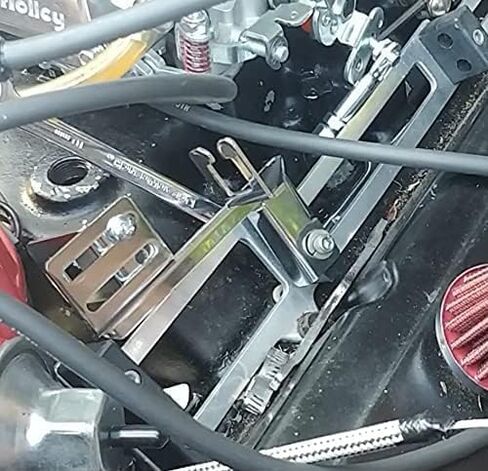24283 Throttle Cable Bracket Kit, Chrome Steel Carburetor Linkage Bracket Fits for SBC BBC Holley ﻿ in Kuwait
