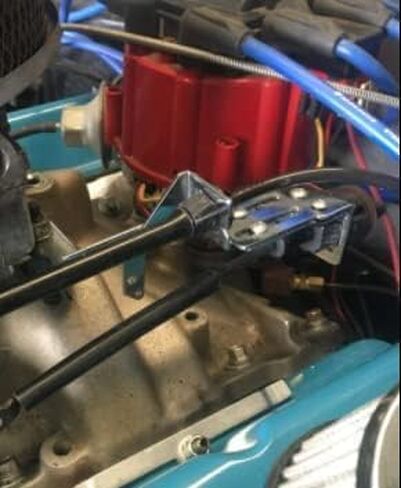24283 Throttle Cable Bracket Kit, Chrome Steel Carburetor Linkage Bracket Fits for SBC BBC Holley ﻿ in Kuwait