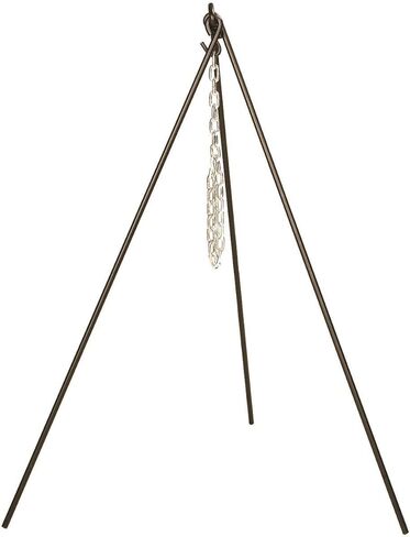 Lodge Campfire Cooking Tripod, Adjustable, 40 to 60 Inches | Adjustable Steel Campfire Cooking Tripod for Suspending Dutch Ovens & Pots or Cookware Over an Open Flame in Kuwait
