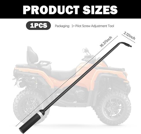 16.37" Carburetor Adjustment Tool,360° Swivel Pilot Screw Adjustment Tool with 110° Angled Head & Non-Slip Handle,Universal Carburetor Screwdriver for ATV/Motorcycle in Kuwait