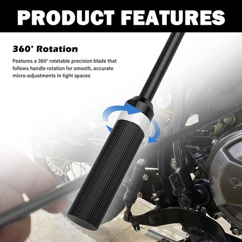 16.37" Carburetor Adjustment Tool,360° Swivel Pilot Screw Adjustment Tool with 110° Angled Head & Non-Slip Handle,Universal Carburetor Screwdriver for ATV/Motorcycle in Kuwait