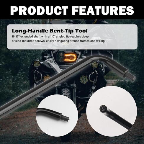 16.37" Carburetor Adjustment Tool,360° Swivel Pilot Screw Adjustment Tool with 110° Angled Head & Non-Slip Handle,Universal Carburetor Screwdriver for ATV/Motorcycle in Kuwait