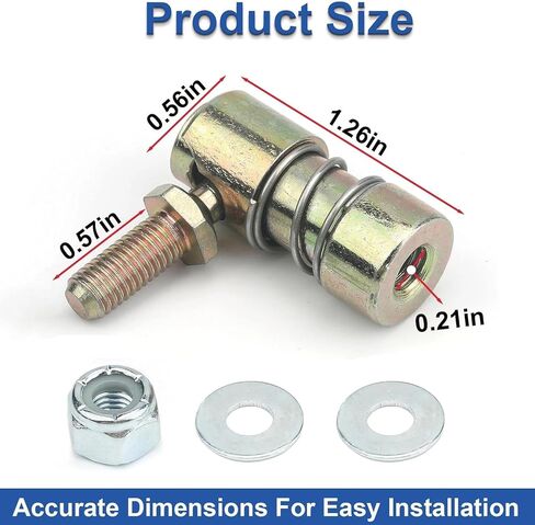 2-Pack Throttle Disconnect Quick Release Ball Joint, 1/4-28 in Female Thread Steel Linkage Fitting with Spring, Throttle Cable Ball End, Steel Carburetor Linkages in Kuwait