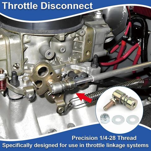2-Pack Throttle Disconnect Quick Release Ball Joint, 1/4-28 in Female Thread Steel Linkage Fitting with Spring, Throttle Cable Ball End, Steel Carburetor Linkages in Kuwait