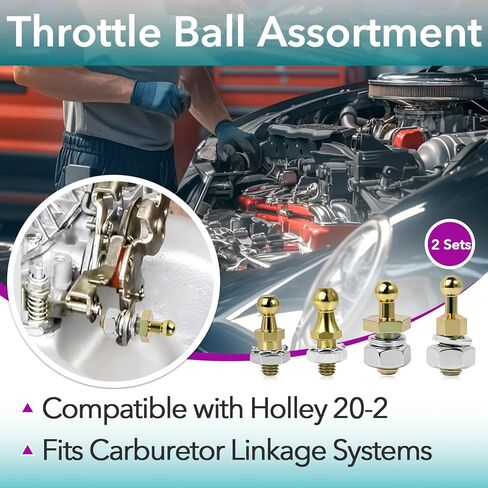 مجموعتان من مجموعة كرات الخانق المكربن ​​المتوافقة مع Holley 20-2، مجموعة مسامير كروية لكابل الخانق الفولاذي شديد التحمل لربط المكربن ​​والتحكم فيه، مقاومة للتآكل in Kuwait
