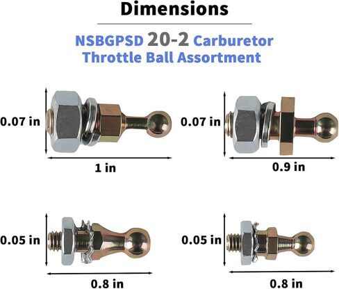 20-2 Carburetor Throttle Ball Assortment Compatible with Holley Carburetor Linkage & Control Steel Material Throttle Cable Ball Stud (1 Sets) in Kuwait