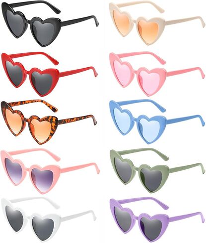 Pibupibu 1+8 Packs Vintage Heart Cateye Bachelorette Party Favors Bridal Shower Supplies Bride Tribe Wedding Sunglasses in Saudi Arabia