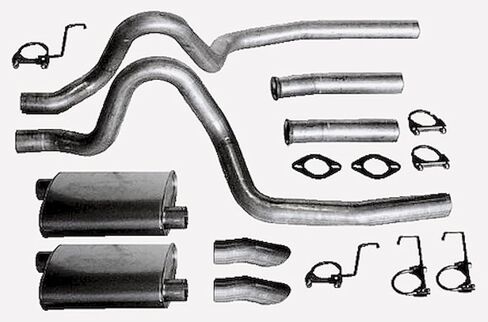 نظام العادم JEGS Cat-Back | ل1987-1993 موستانج LX/GT 5.0L و1993 كوبرا | بالألمنيوم | تتضمن 4 أنابيب، 2 كاتم صوت، 2 طرفي ترتيب لأسفل، 4 شماعات، 2 شفاه، 2 مشابك وأدوات in Kuwait