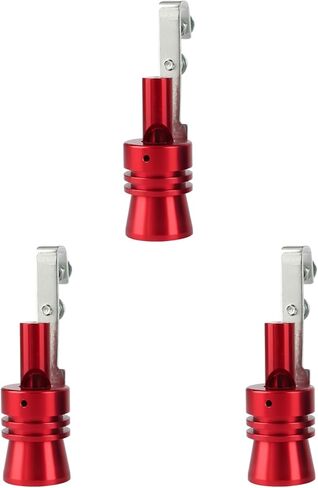 3 Pcs Turbo Sound Whistle, Red Aluminum Exhaust Muffler Pipe Whistle Tail Throat, Universal Car Roar Maker, XL Size for Fake Blow Off Valve Sound, Easy Installation in Kuwait
