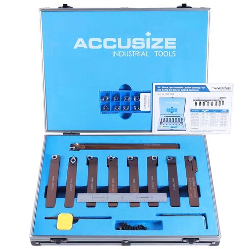 Accusize Industrial Tools 5/8" 9 Pieces/Set, Indexable Carbide Turning Tools and Boring Bar, 2988-0058 in Saudi Arabia