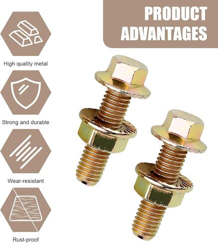 10 PCS Exhaust Manifold Bolts Hardware Kit, M8 Flange Hexagonal Screw Retainer Fastener, Steel Rust and Moisture Resistant Screws and Nuts, Universal for Most Cars, Trucks, SUVs (Gold) in Kuwait