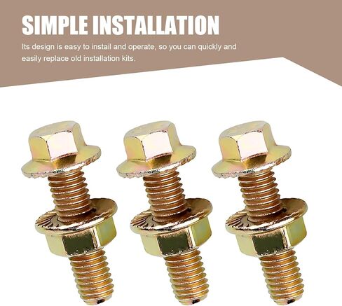 10 PCS Exhaust Manifold Bolts Hardware Kit, M8 Flange Hexagonal Screw Retainer Fastener, Steel Rust and Moisture Resistant Screws and Nuts, Universal for Most Cars, Trucks, SUVs (Gold) in Kuwait