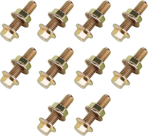 10 PCS Exhaust Manifold Bolts Hardware Kit, M8 Grade 10.9 for LS1 Header Bolts, Flange Screw Nut Hexagon Head Bolt & Screw Rod Assortment Kit (Gold) in Kuwait