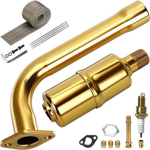 YOXUFA 212 Exhaust Header Pipe Muffler Kit Compatible with Predator 212 224 196cc GX160 Engine Coleman CT200U-EX CT200U BT200X KT196 Baja Warrior MB200 Axis M200 Mini Bike Go Kart Performance Parts in Kuwait