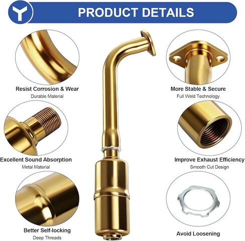 YOXUFA 212 Exhaust Header Pipe Muffler Kit Compatible with Predator 212 224 196cc GX160 Engine Coleman CT200U-EX CT200U BT200X KT196 Baja Warrior MB200 Axis M200 Mini Bike Go Kart Performance Parts in Kuwait