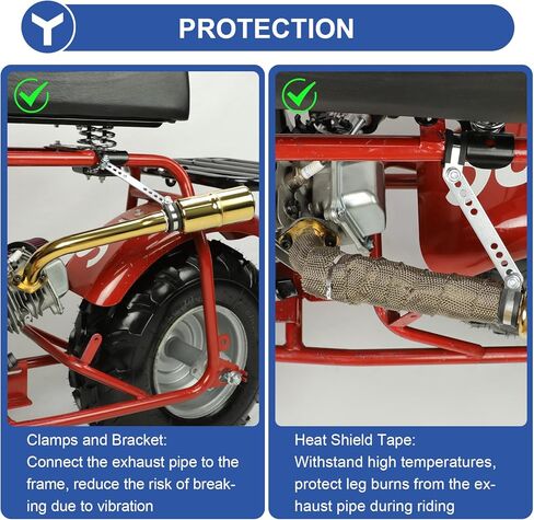 YOXUFA 212 Exhaust Header Pipe Muffler Kit Compatible with Predator 212 224 196cc GX160 Engine Coleman CT200U-EX CT200U BT200X KT196 Baja Warrior MB200 Axis M200 Mini Bike Go Kart Performance Parts in Kuwait