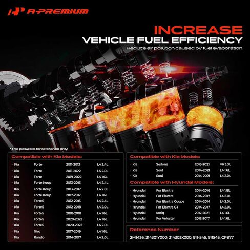 A-Premium Vapor Canister Vent Solenoid Valve Compatible with Hyundai Elantra 2014-2017, Veloster 2012-2017, Ioniq, Elantra Coupe, Elantra GT & Kia Soul, Forte, Sedona, Niro, Rondo, Forte Koup, Forte5 in Kuwait