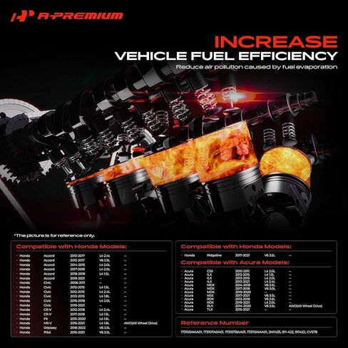 A-Premium Vapor Canister Vent Solenoid Valve Compatible with Honda CR-V 2012-2018, Civic 2006-2021, Accord 2013-2021, Pilot, Odyssey, Fit, HR-V, Ridgeline & Acura MDX, RDX, TLX, ILX, RLX, NSX, CSX in Kuwait