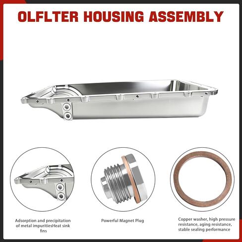 265-897 Upgraded aluminum Transmission Oil Pan Ten Speed Transmission Filter with Magnetic Drain Plug & Gasket Fit for 2017-2023 F150, 2018-2023 Expedition/Mustang/Navigator, 2019-2023 Ranger in Kuwait