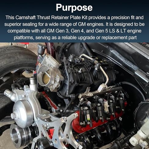 Camshaft Thrust Retainer Plate Kit for LS Engines 4.8L 5.3L 6.0L 6.2L LS1 LQ4 LQ9 LS2 LS3 Replaces #12589016 and 134-1002 Bolt Kit in Kuwait