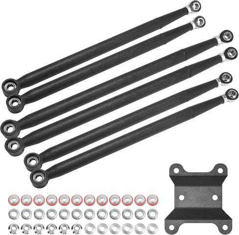 Heavy Duty Rear Radius Rods Set of 6 for 2017–2023 Can-Am Maverick X3 64" (X3 Turbo/Turbo R/RR/MAX), High Clearance Straight Radius Arms, Steel Stability Upgrade, Wrinkle Black Powder Coated in Kuwait