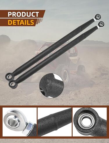 Heavy Duty Rear Radius Rods Set of 6 for 2017–2023 Can-Am Maverick X3 64" (X3 Turbo/Turbo R/RR/MAX), High Clearance Straight Radius Arms, Steel Stability Upgrade, Wrinkle Black Powder Coated in Kuwait