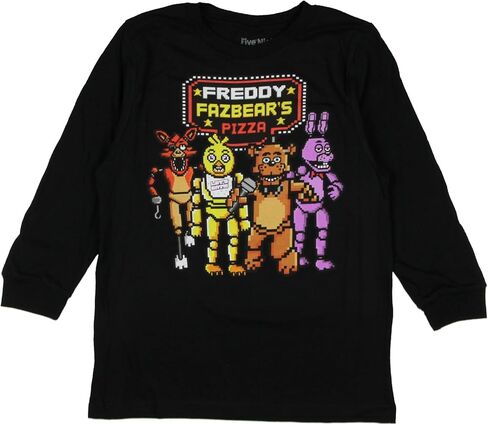 قميص أسود بأكمام طويلة للأولاد من Five Nights At Freddy's Freddy Fazbear's Pizza Boy in Saudi Arabia