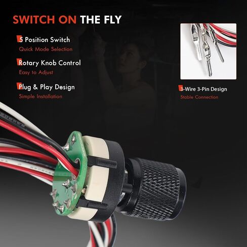 5-Position CCV SOTF Switch Compatible with Ram 2500 3500 6.7L Cummins 2010-2021 and Nissan Titan XD 5.0L Cummins 2016-2019, 3-Wire 3-Pin Shift-On-The-Fly Rotary Selector Switch with Connector in Kuwait