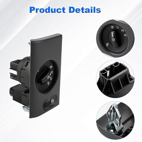 مفتاح التحكم في المصباح الأمامي لسيارة Ford F150 2005-2008 5L3Z-11654-CAB، لوحة أجهزة القياس، مفتاح باهتة، جزء بديل موثوق به للسيارات in Kuwait