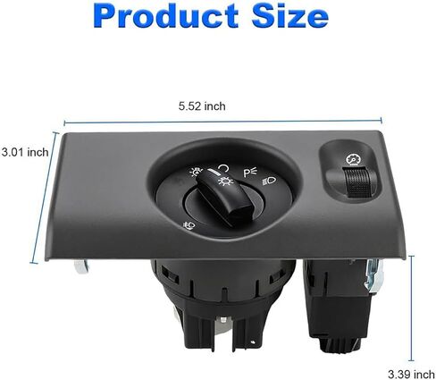 مفتاح التحكم في المصباح الأمامي لسيارة Ford F150 2005-2008 5L3Z-11654-CAB، لوحة أجهزة القياس، مفتاح باهتة، جزء بديل موثوق به للسيارات in Kuwait