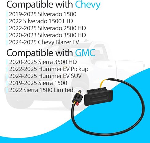 مفتاح تحرير الباب الخلفي لصندوق السيارة يناسب سيارة GMC Sierra 1500/1500 Limited/3500HD/Hummer EV Pickup/Hummer EV SUV & Chevy Silverado 1500/1500LTD/2500HD/3500HD/Blazer EV in Kuwait