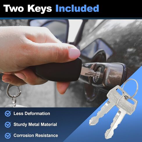 Left Right Side Door Lock Cylinder and Trunk Lock Cylinder with Key Set Replacement for Ford Maverick 1970-1977 for Mustang 1966-1973, for Lincoln for Mercury 12336284/19162033 in Kuwait