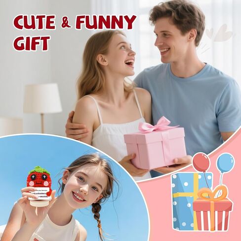 هوديا اناناس صغير مضحك، اناناس ناعم محبوك صغير مع بطاقة رائعة لكل شيء، دمية كروشيه اناناس لطيفة ومبتكرة ملهمة من الصوف، هدايا ايجابية مضحكة in Kuwait