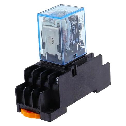 مرحل الطاقة MY4NJ، جهات اتصال 4NO 4NC، حامل السكك الحديدية DIN، 14 سنًا مع القاعدة، ملف DC12V DC24V AC110V AC220V (24V AC) in Kuwait