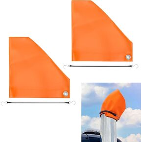 Outus 2 Pcs 7'' Turbo Saver Exhaust Cover, Orange Heavy Equipment Exhaust Stack Cover with 21" Rubber Snap Tie Hook, Weather Resistant, Protects While Tranporting in Kuwait