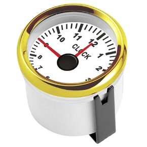 Universal Red Backlight 2in Clock Gauge Instrument 0–12 Hourmeter for Car Boat Yacht (Gold Frame on White Background) in Saudi Arabia