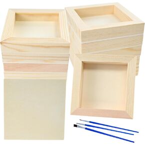 10 Pack 4 x 4 Inch Unfinished Wood Canvas Wooden Canvas Panels Wood Cradled Painting Panel Boards for Painting,Pouring,Arts and DIY Crafts Use with,Oils,Acrylics and More in Saudi Arabia