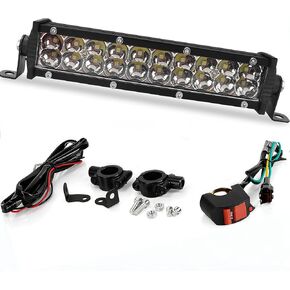 Motorcycle LED Light Bar 60W 4200Lm, Headlight Bulb Kit with ON/Off Switch, Universal for 7/8" 22mm Handlebars Dirt Bike Pit Bike– Compatible with CRF110 CRF250F KLX110 TTR110 TTR110E RM85 YZF450 in Kuwait
