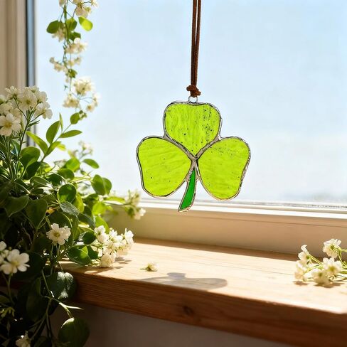 مصنوع يدويًا من الزجاج الملون Monstera Leaf Sun Catcher معلق زجاجي Suncatcher لقلادة لوحة النافذة لديكور المنزل in Kuwait