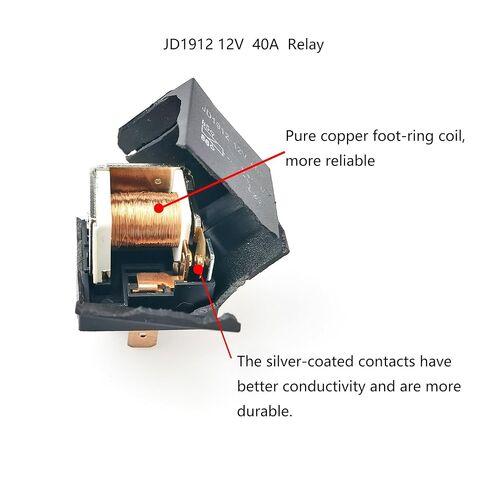 JD1912 12V 40A 4-Pin Automotive Relay, Heavy Duty 40 Amp Relay for Horns, Fans, Lights, Universal Fit in Kuwait