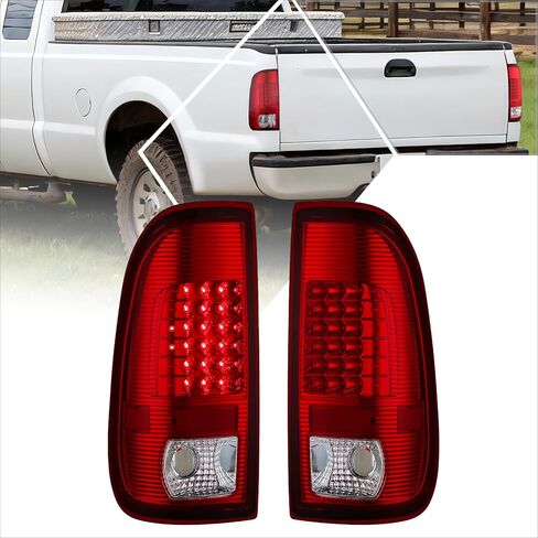 مجموعة مصابيح الفرامل LED الكاملة PM PERFORMOTOR متوافقة مع 97-07 F250-F350 Super Duty، غطاء من الكروم/عدسة شفافة in Saudi Arabia