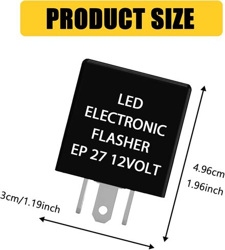 مرحل فلاش LED EP27 ذو 5 دبابيس، مرحل إشارة الانعطاف LED لإصلاح الفلاش الفائق، وميض السيارة 12 فولت، متوافق مع فورد دودج لينكولن ميركوري مازدا (أسود) in Kuwait