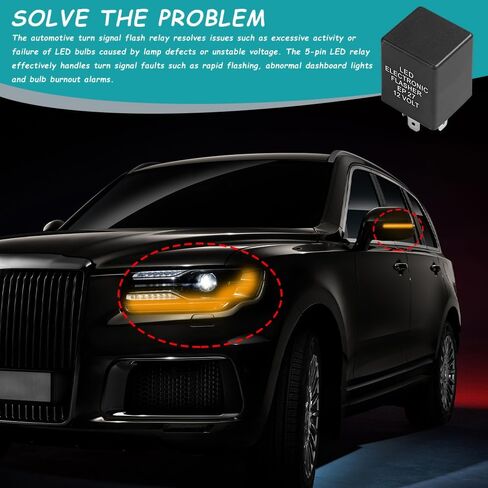 مرحل فلاش LED EP27، مرحل إشارة الانعطاف LED للسيارة ذو 5 دبابيس، مرحل فلاش LED إلكتروني لإصلاح المخاطر والتحذير من فرط الوامض، متوافق مع فورد دودج تشيفي لينكولن ميركوري مازدا بويك أولدزموبيل in Kuwait