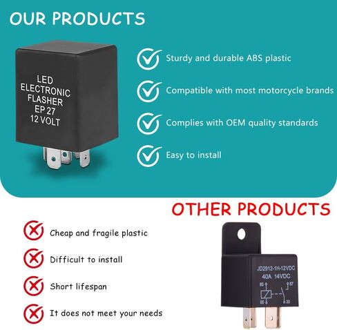 مرحل فلاش LED EP27، مرحل إشارة الانعطاف LED للسيارة ذو 5 دبابيس، مرحل فلاش LED إلكتروني لإصلاح المخاطر والتحذير من فرط الوامض، متوافق مع فورد دودج تشيفي لينكولن ميركوري مازدا بويك أولدزموبيل in Kuwait
